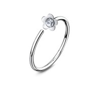 Lovely Flower Silver Nose Ring NSKR-41